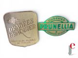 a badge that says draufe ' s brauttella and a badge that says draufe ' s brauttella