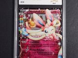 a close up of a pokemon card in a plastic case