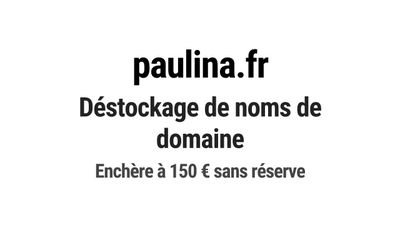 Nom de domaine paulina.fr. Catégorie: Services à la personne…