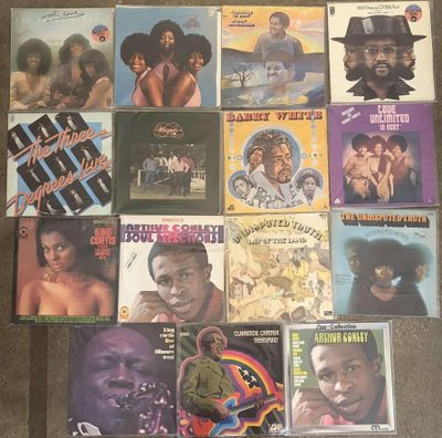 various album covers of various black and white music