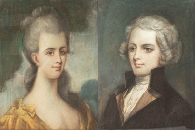 ECOLE FIN XVIIIE - DÉBUT XIXE Paire de portraits