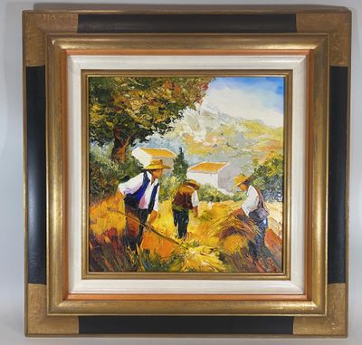 Vittore GANDINI (né en 1965) Les Moissons Huile sur toile, s…