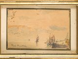une image d'une peinture de bateaux dans un plan d'eau
