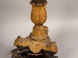 a lamp that is on top of a table