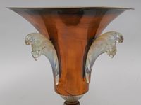 LALIQUE, attribué à Lampe de table en cuivre ornée de quatre… (photo 4)