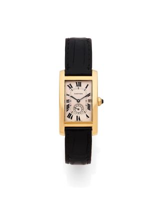 Montre-bracelet Cartier en or 18 carats à remontage manuel, avec chiffres romains
