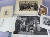 many pictures of people and children on a table