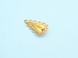 gold plated heart shaped pendant with filigree edge