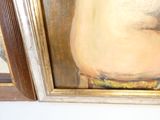 a picture of a painting of a man with a large belly
