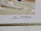 a picture of a painting of a man on a surfboard