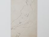 an image of a drawing of a nude woman sitting on the ground