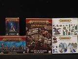 il y a beaucoup de jeux de société Warhammer sur la table