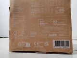 a cardboard box with a price label on it