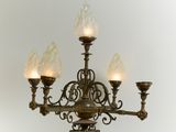 a chandelier that has five lights on it