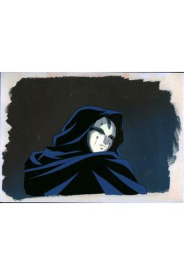 an image of a painting of a person with a hood on