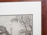a picture of a drawing of a man on a horse