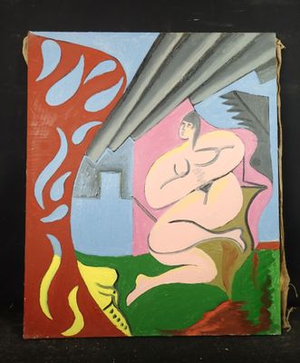 une image d'un tableau représentant un homme assis sur une chaise