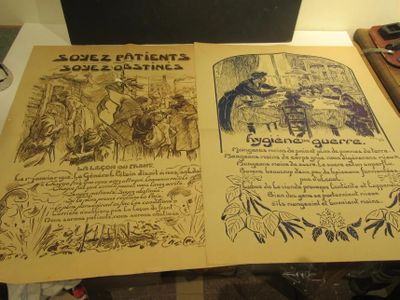 a book with a drawing on it sitting on a table