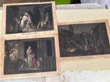 four pictures of a man and a woman in a room