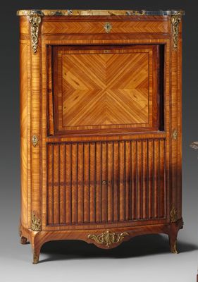two pieces of furniture including a cabinet and a table