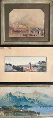 LOT de trois aquarelles comprenant :