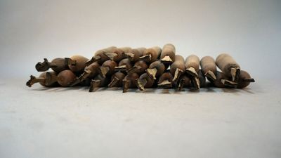 a pile of nuts that are sitting on a table