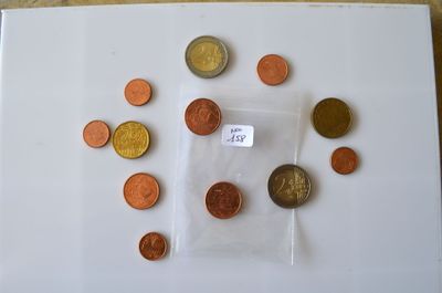 Un lot de 12 pièces d'Euros de diverse années (certaines plu…