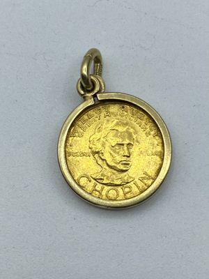 Médaille en or jaune à l'éphigie de Chopin poids: 2.