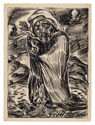 a black and white drawing of a man holding a child