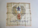 embroidered banner with the number 9 and a star on it