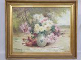 une image d'une peinture de fleurs dans un vase