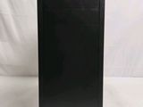 an image of a black desktop computer on a white background
