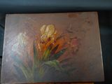 a picture of a painting of a flower on a table