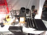 a table with a lot of different items on it