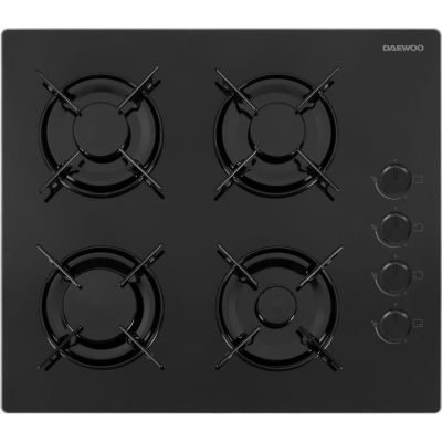gros plan d'une cuisinière noire à quatre brûleurs