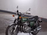 a motorcycle that is parked in a parking garage