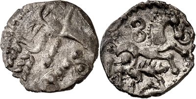 a silver coin with a lion on the front and a lion on the back