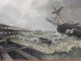 a picture of a painting of a ship in the water