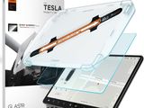 un gros plan d'une tablette recouverte d'un étui en verre