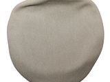 the hat is made of a light grey rib knit fabric