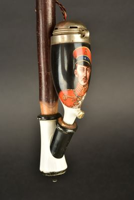 a baseball bat with a picture of a man on it