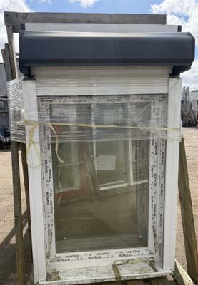 a picture of a window that has been wrapped in plastic