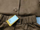 brown jacket and pants for a baby boy with tags on them