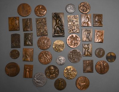 many different types of coins on the wall