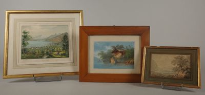 Ecole suisse. Lot comprenant : - Chalet au bord du lac. Goua…