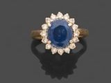 trois bagues en saphir et diamant