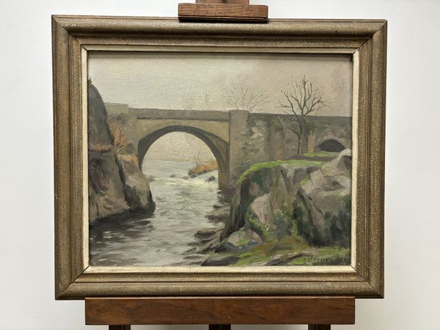 Auguste CLERGEAU (1898 - 1967) « Le Pont du Diable à Anzème (23) ...