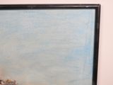 a picture of a painting of a lighthouse on the beach