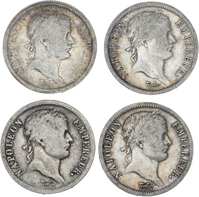 quatre pièces d'argent datant du règne de George IV