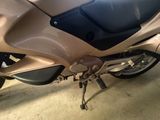 a motorcycle that is parked in a garage